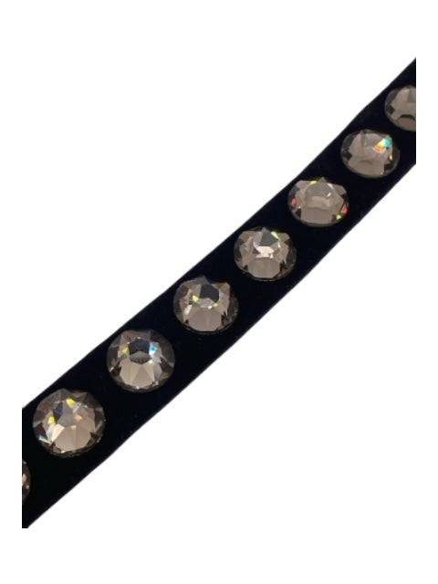 Pedro Garcia Black Suede Leather Jeweled Wrap Bracelet Black