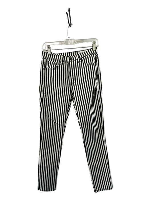 Rag & Bone Size 25 Black & White Cotton High Rise Striped Jeans Black & White / 25