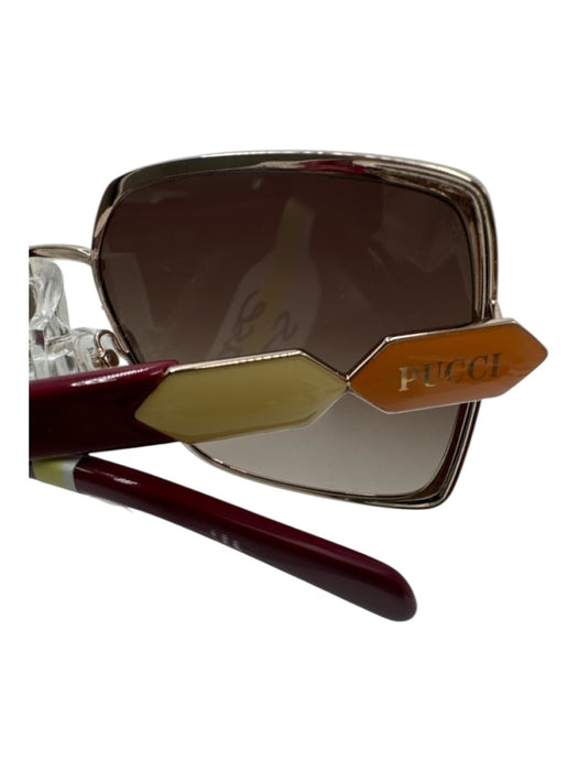 Pucci Pink Metal Oversized Square Sunglasses Pink