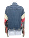 Wren + Glory Size S Blue, Red & Cream Cotton Blend Knit Sleeve Button Up Jacket Blue, Red & Cream / S