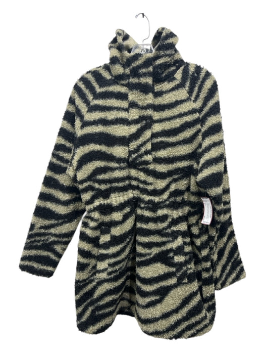 Varley Size S Green & Black Polyester Half Button Long Sleeve Tiger Print Jacket Green & Black / S