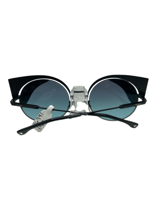 Fendi Blue & Black Metal Gradient Cat Eye Sunglasses Blue & Black