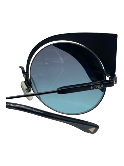 Fendi Blue & Black Metal Gradient Cat Eye Sunglasses Blue & Black