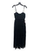 Sau Lee Size 4 Black Nylon & Cotton Lace Spaghetti Strap boning Gown Black / 4