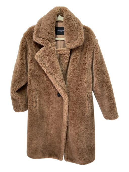 Intuition Size Small light brown Wool Fleece One Button Collar 3/4 Length Coat light brown / Small