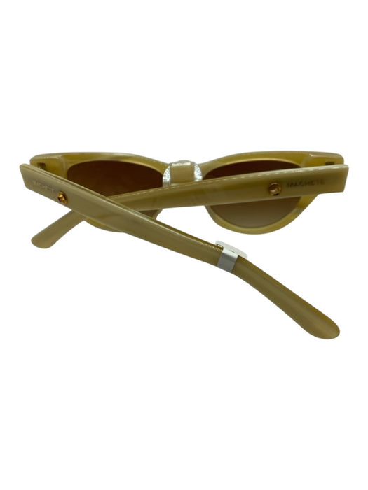 Machete Cream & Yellow Acetate Gold Tone Hardware Cat Eye case incl Sunglasses Cream & Yellow