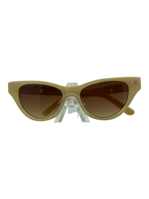 Machete Cream & Yellow Acetate Gold Tone Hardware Cat Eye case incl Sunglasses Cream & Yellow