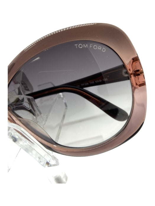 Tom Ford Clear Rose Acetate Gradient Oversize Sunglasses Clear Rose