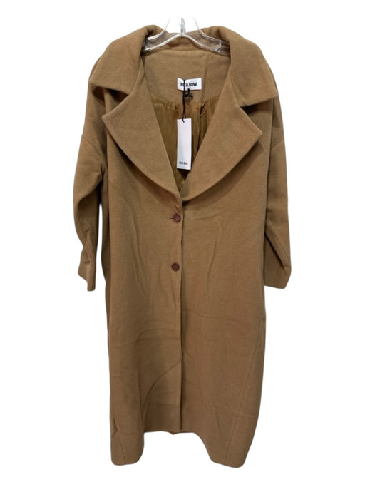 Rita Row Size S Brown Wool Button Up 3/4 Sleeve Lapel Pockets Coat Brown / S