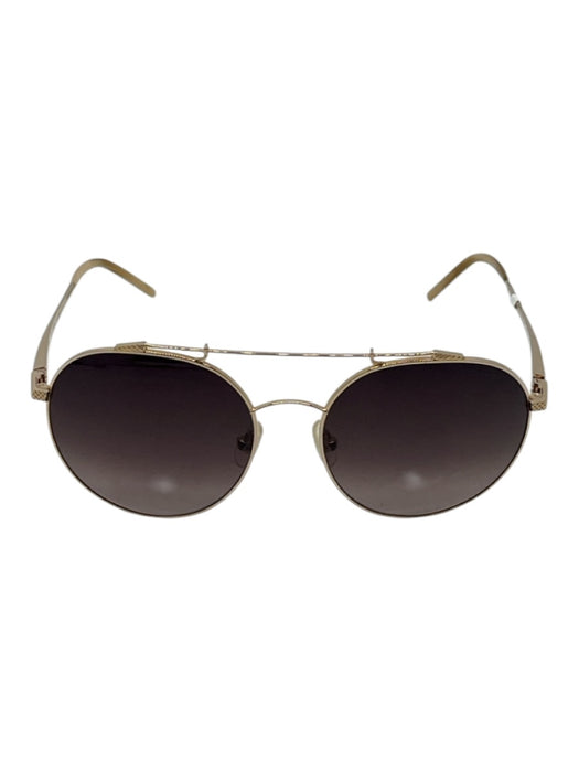 Tresor by Sama Gold Titanium Aviator Sunglasses Gold