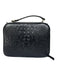 Indigolush Black Leather Crocodile Embossed Gold Hardware Zip closure Bag Black / S