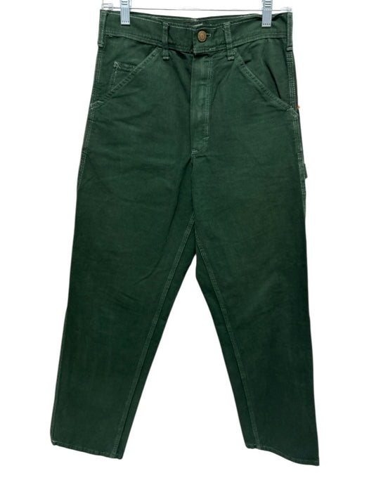 Marc Jacobs Size 29 Green Cotton Denim Zip Fly High Rise Straight Leg Jeans Green / 29