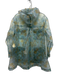 Free People Size XS Blue & Yellow Polyurethane Floral Hooded Rain Jacket Blue & Yellow / XS