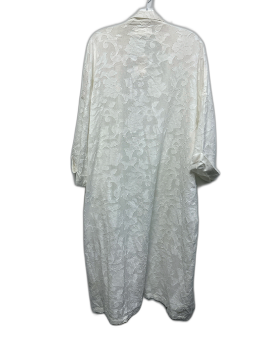 Anthropologie Size One Size White Cotton burnout Floral cuffed sleeve Cardigan White / One Size