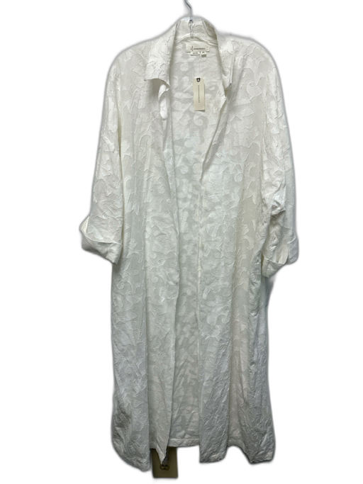 Anthropologie Size One Size White Cotton burnout Floral cuffed sleeve Cardigan White / One Size