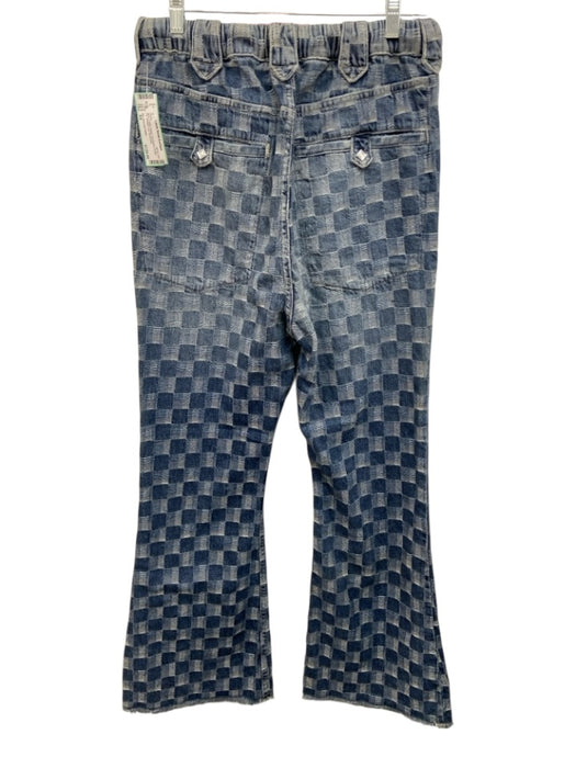 DR. COLLECTORS Size XS Blue Cotton Rope Checkered Button Fly Straight Leg Pants Blue / XS