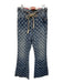 DR. COLLECTORS Size XS Blue Cotton Rope Checkered Button Fly Straight Leg Pants Blue / XS