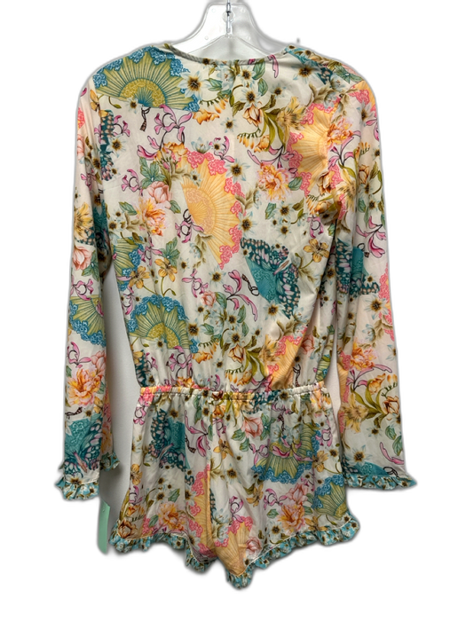 Revolve x aguabendita Size S cream, orange, turquoise Polyester Blend Romper cream, orange, turquoise / S