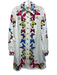 Meghan Fabulous Size M White & Multi Cotton Blend Butterflies Button Down Dress White & Multi / M