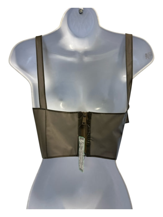 Mugler Size 44 Gray Polyurethane Translucent Cropped Adjustable straps Top Gray / 44
