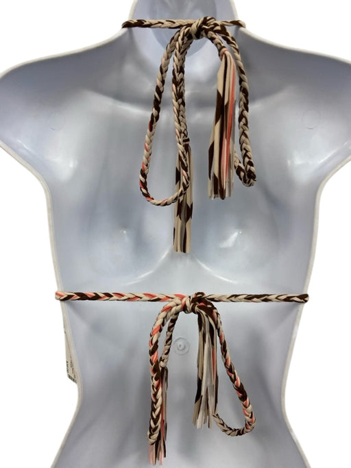 Acacia Size S brown, beige, coral Nylon Blend Braided Geometric Mini swimwear brown, beige, coral / S