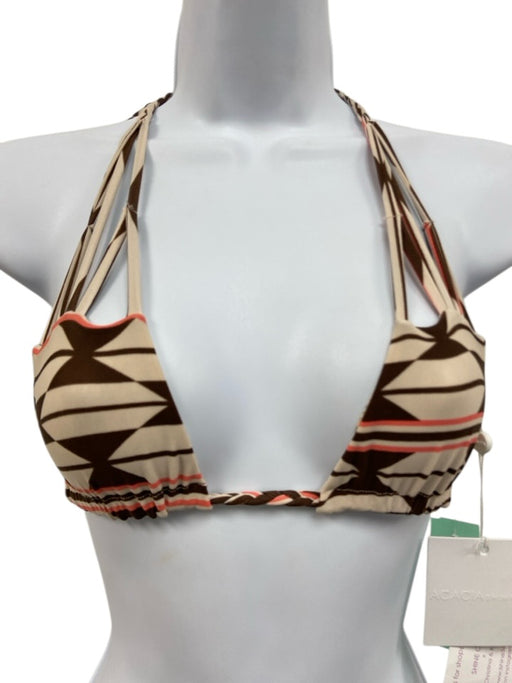 Acacia Size S brown, beige, coral Nylon Blend Braided Geometric Mini swimwear brown, beige, coral / S