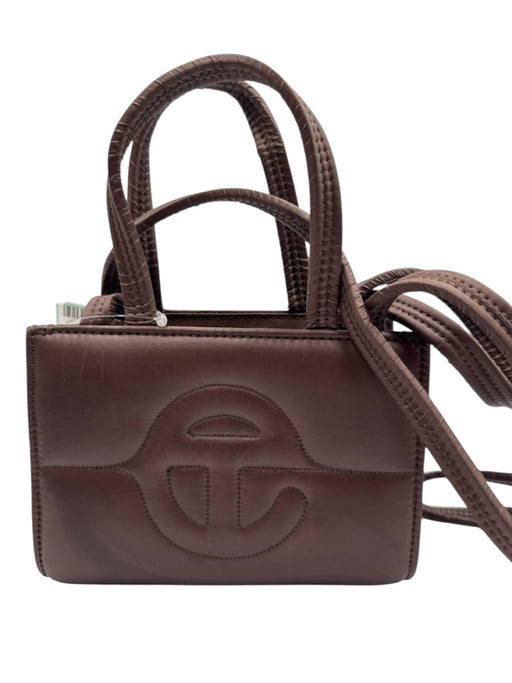 Telfar Brown Nylon Puff Logo Top Handles Crossbody Strap Bag Brown / S