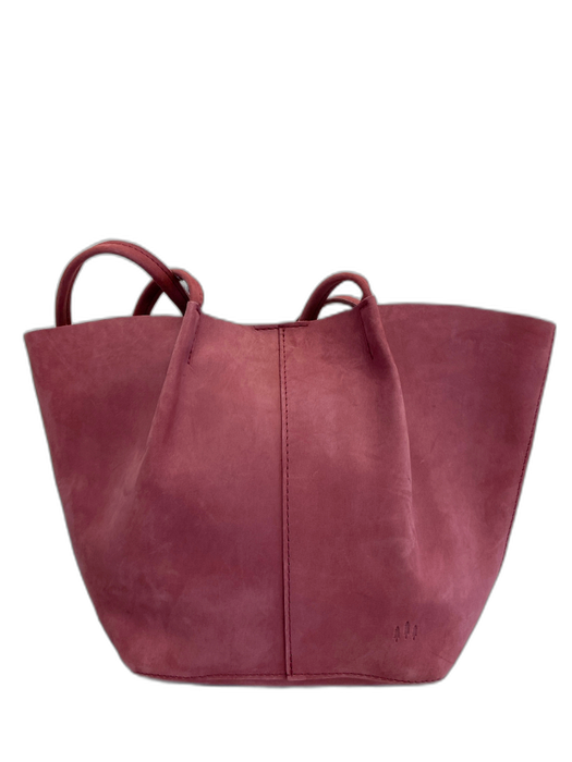 Portland Leather Mauve Pink Leather Rolled Handle Magnetic Close Tote Bag Mauve Pink / M