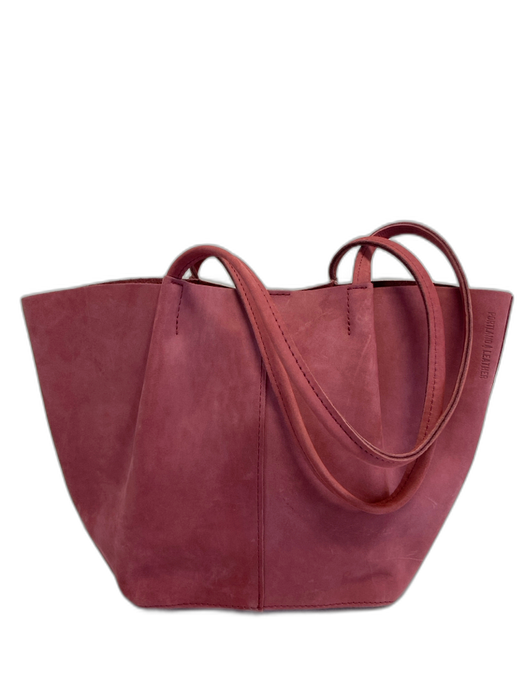 Portland Leather Mauve Pink Leather Rolled Handle Magnetic Close Tote Bag Mauve Pink / M