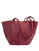 Portland Leather Mauve Pink Leather Rolled Handle Magnetic Close Tote Bag Mauve Pink / M