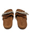 Marav Shoe Size 39 Brown & White Suede Ponyhair Leopard Velcro Slide Sandals Brown & White / 39