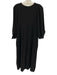 Daughters of India Size L Black Cotton Gauze Tie Front Midi Dress Black / L