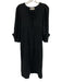 Daughters of India Size L Black Cotton Gauze Tie Front Midi Dress Black / L