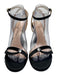 Sitrene Shoe Size 39 Black Satin Upper Leather Ankle Strap Embellished Sandals Black / 39