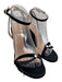 Sitrene Shoe Size 39 Black Satin Upper Leather Ankle Strap Embellished Sandals Black / 39