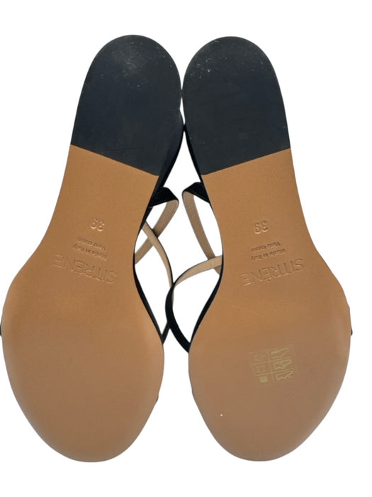 Sitrene Shoe Size 39 Black Satin Upper Leather Ankle Strap Embellished Sandals Black / 39