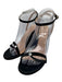 Sitrene Shoe Size 39 Black Satin Upper Leather Ankle Strap Embellished Sandals Black / 39