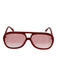 Valley Red Acetate Gradient Brow Bar Aviator Sunglasses Red