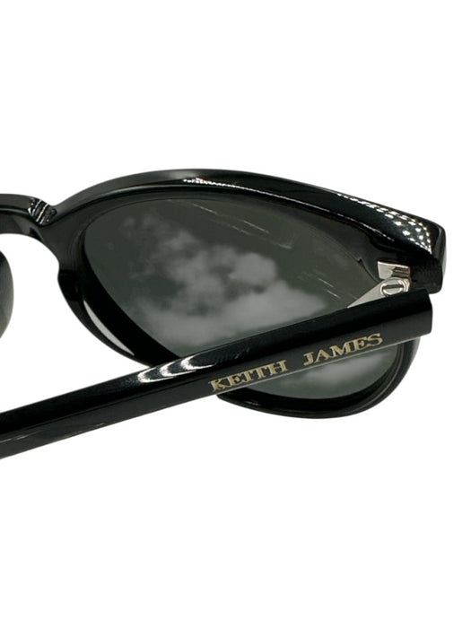 Keith James Black Polarized Round Sunglasses Black