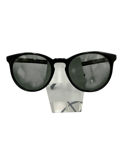 Keith James Black Polarized Round Sunglasses Black