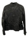Harley Davidson Size L Black Goat Leather Studded Embroidered Logo Zip Up Jacket Black / L