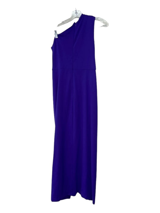 Halston Size 4 Purple Nylon Blend One Shoulder Sleeveless Twist Front Gown Purple / 4