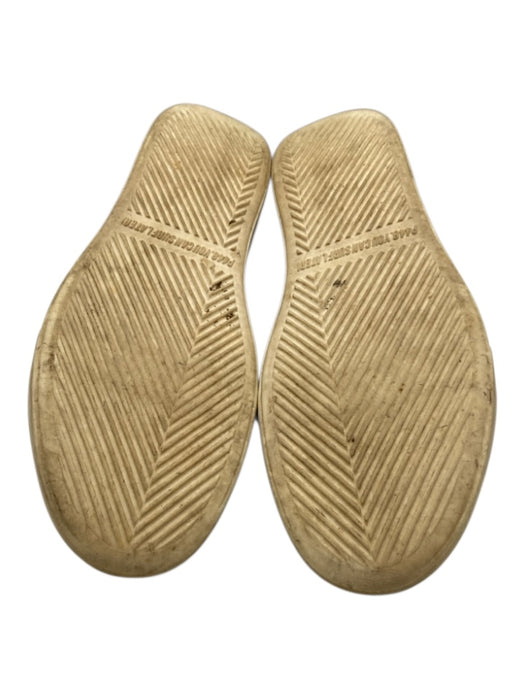 P448 Shoe Size 37 White & Black Leather Low Top lace up Metallic Sneakers White & Black / 37