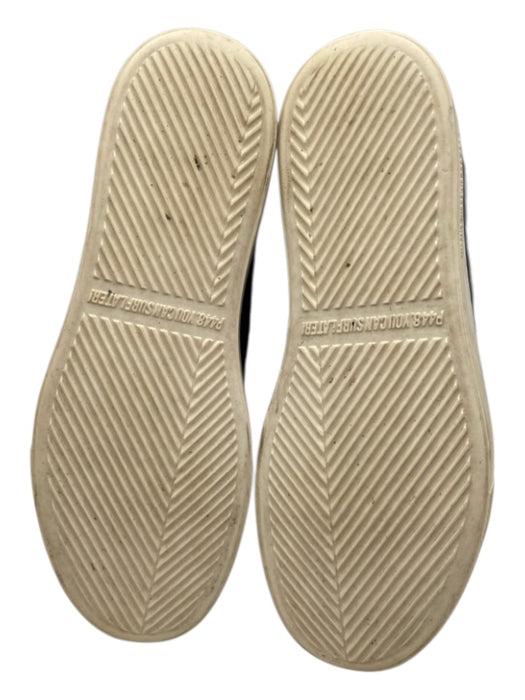 P448 Shoe Size 37 Black & White Leather Low Top lace up Pony Hair Sneakers Black & White / 37