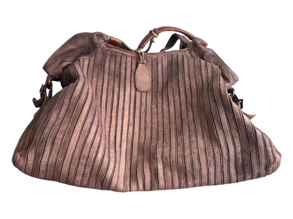 Reptile's House Brown Leather Shoulder Bag Zipper Closure Interior Pocket Bag Brown / Medium