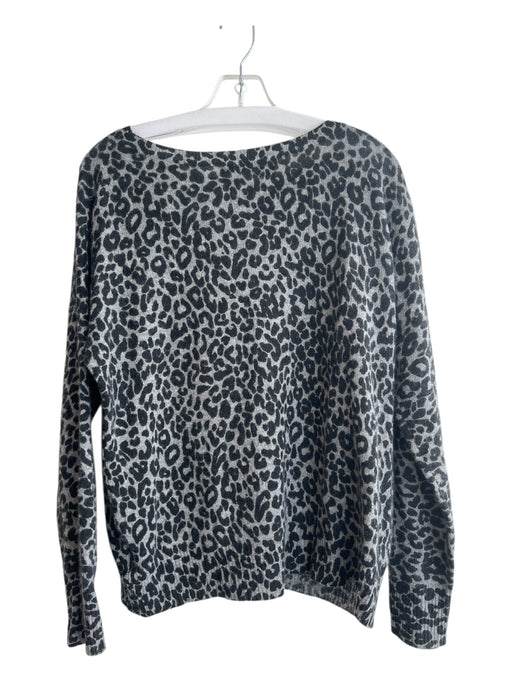 360 Cashmere Size XS Black & Gray 100% Cashmere Knit Animal Print Sweater Black & Gray / XS
