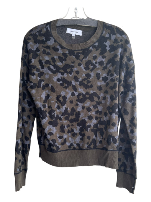 John + Jenn Size S Green & Multi Acrylic Blend Knit Animal Print Sweater Green & Multi / S