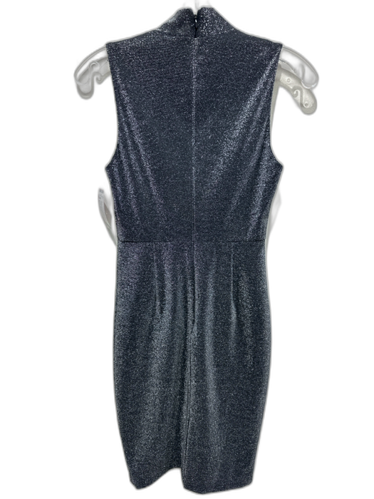 Badgley Mischka Size 0 Black & Silver Polyester & Nylon Metallic Thread Dress Black & Silver / 0