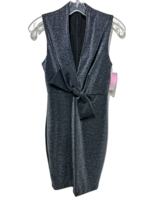 Badgley Mischka Size 0 Black & Silver Polyester & Nylon Metallic Thread Dress Black & Silver / 0