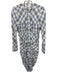 Veronica Beard Size 4 White & Blue Cotton Blend Ruched Plaid Above Knee Dress White & Blue / 4
